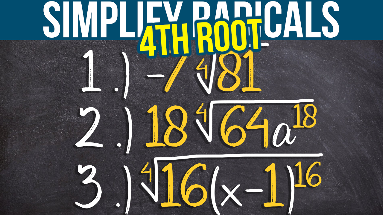 Featured image for “Simplifying the 4th Root: 3 Examples”